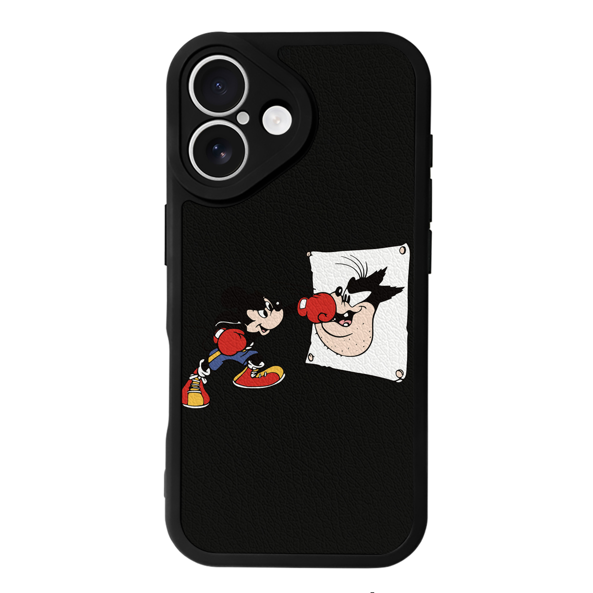 （画像用） ミッキーマウス Mickey Mouse 【iPhone 16シリーズ対応】シリコンスマホケース（レザー調） 材質：シリコン